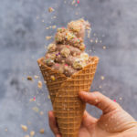 Chocolate Waffle Cone with Animal Cracker Crunchy Bits